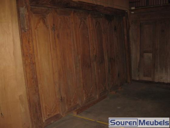 Oud antiek teakhouten deuren en kozijn, prachtig houtsnijwerk (2)